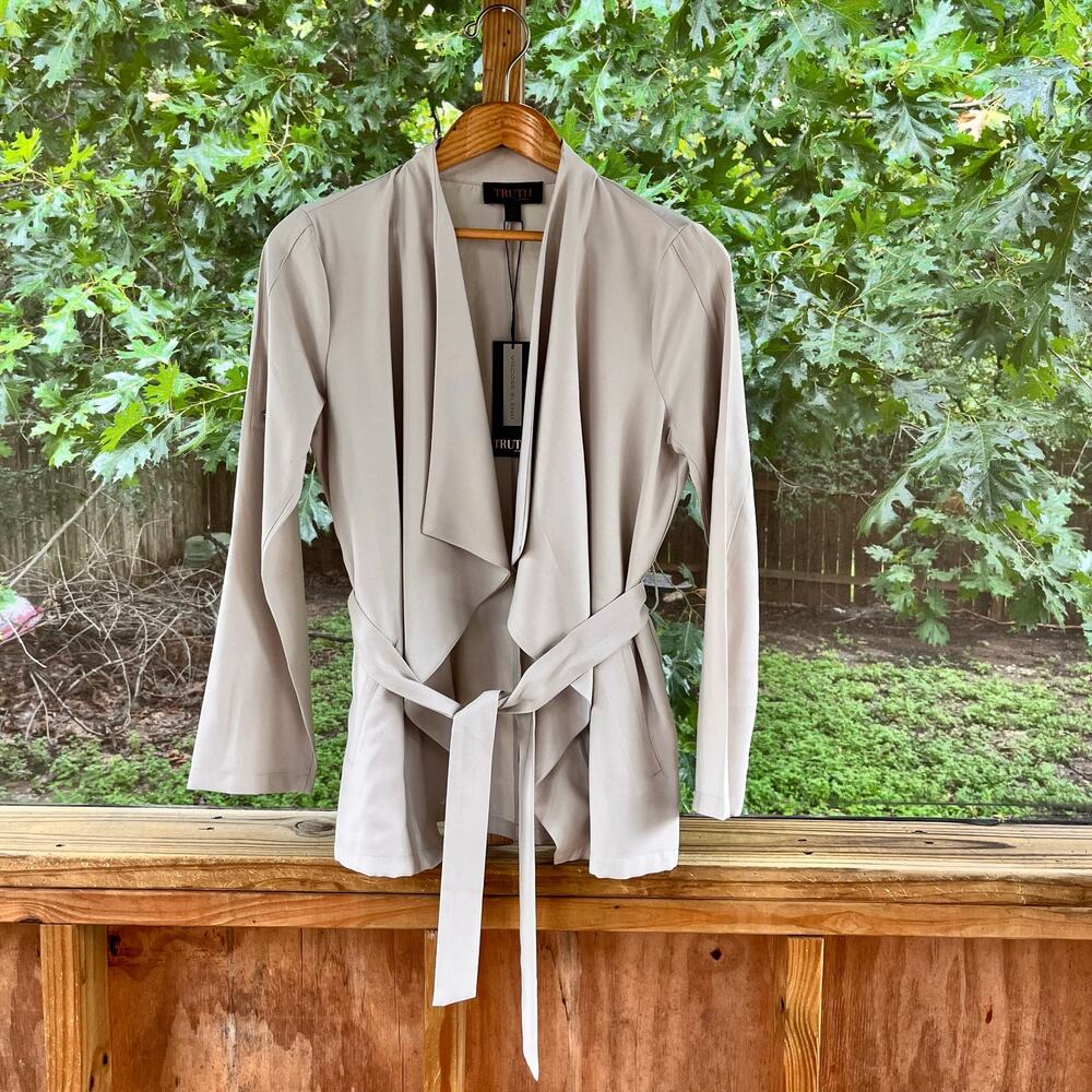 Truth By Republic Women's Beige Draped Open Jacket Size S. NEW!
